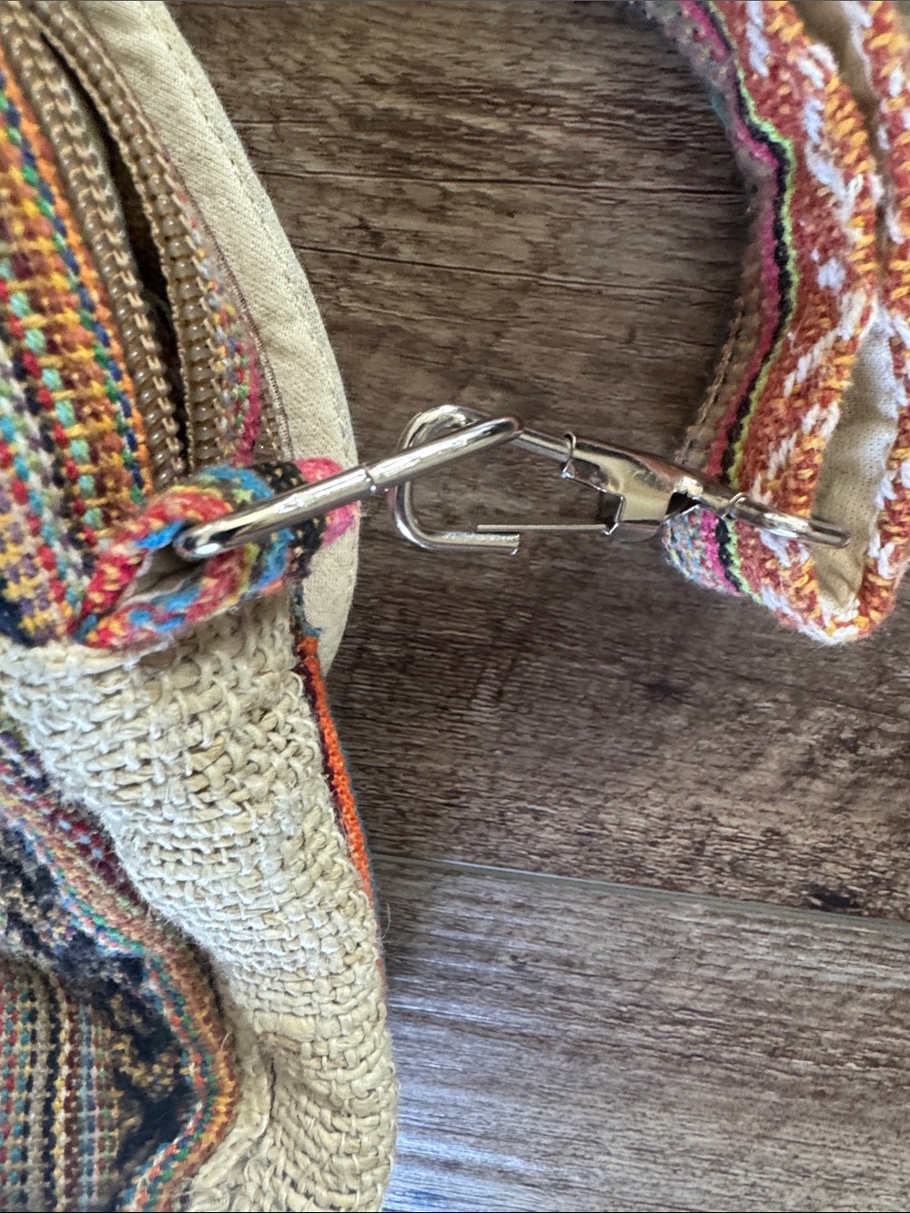 Kathmandu Multicolor Woven Crossbody Bag with Strap mushroom design - Picture 9 of 11